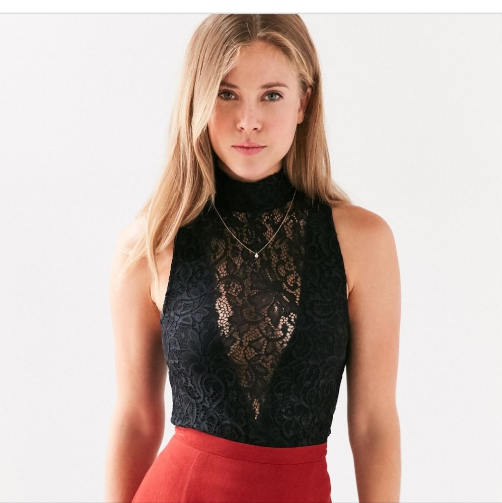 Kimchi Blue Millicent Lace High Neck Tank Top
